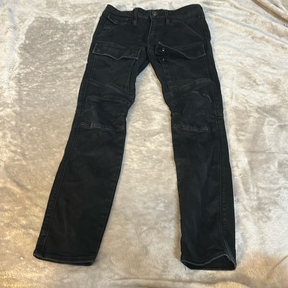 G-Star black skinny moto jeans